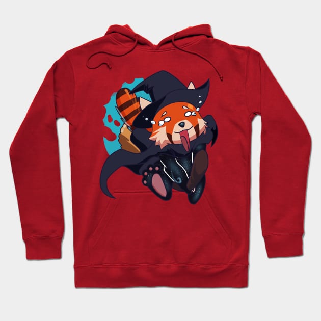 How Do You Stop This Thing!? - Red Panda Witch Hoodie by Xonaar Illustrations